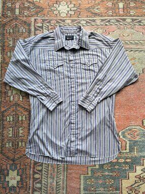 Vintage Panhandle Slim Striped Pearl Snap Western Shirt